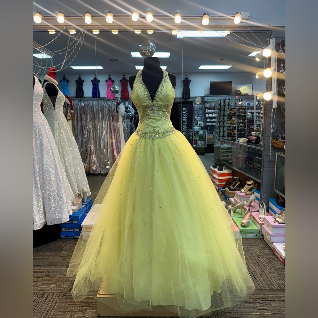 Morilee S-2 Yellow Prom Formal Ballgown Pageant Gown 7041